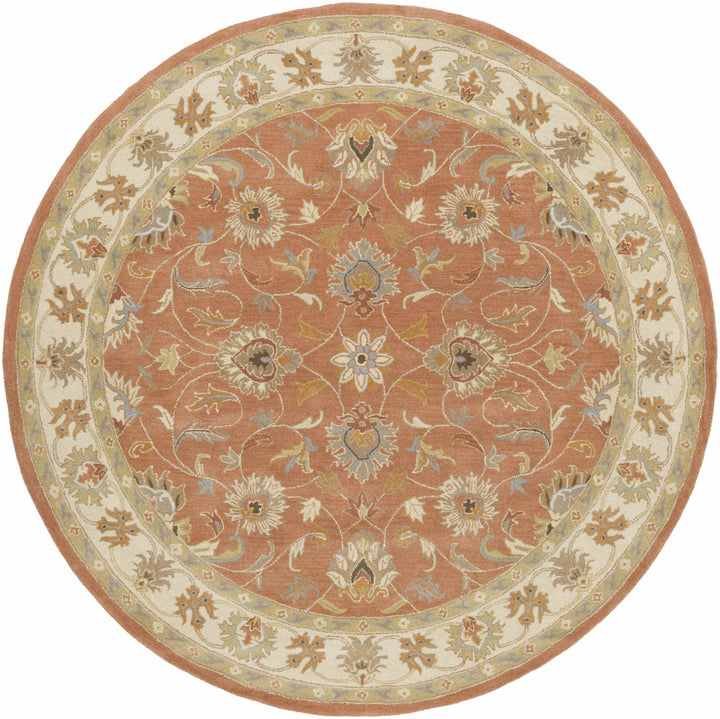 Cherryfield Rust Traditional Floral Hand Tufted Wool Area Rug - The Rug Decor