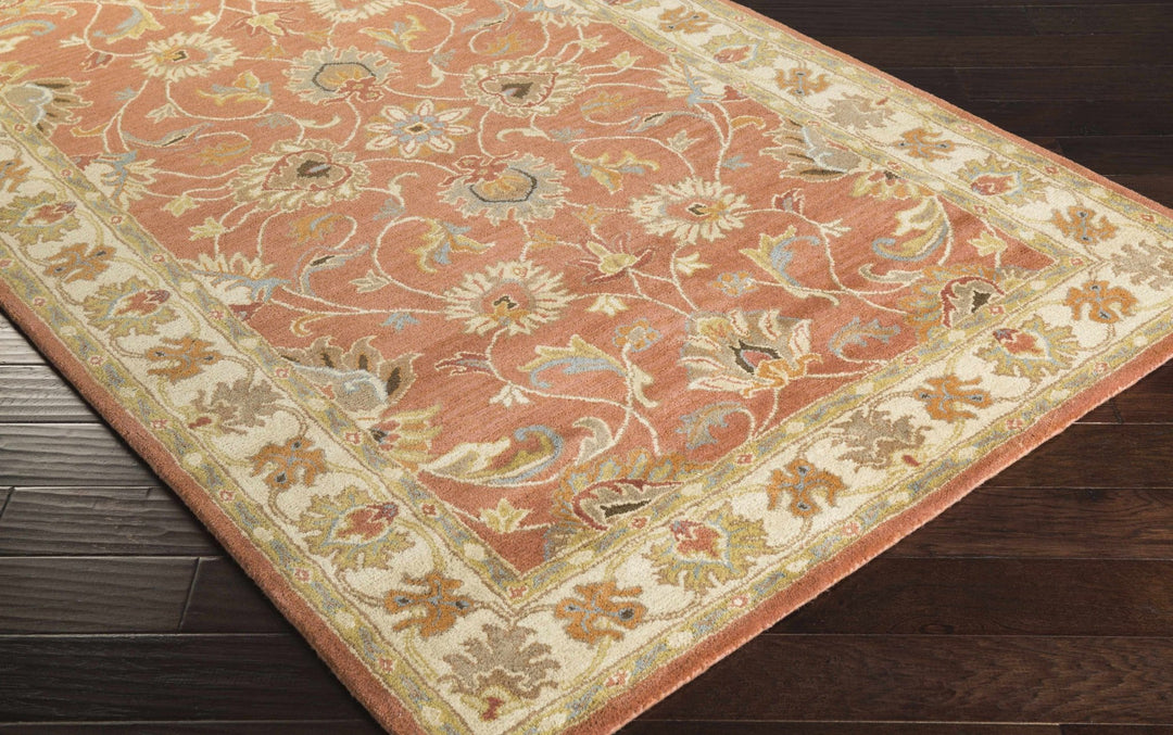 Cherryfield Rust Traditional Floral Hand Tufted Wool Area Rug - The Rug Decor