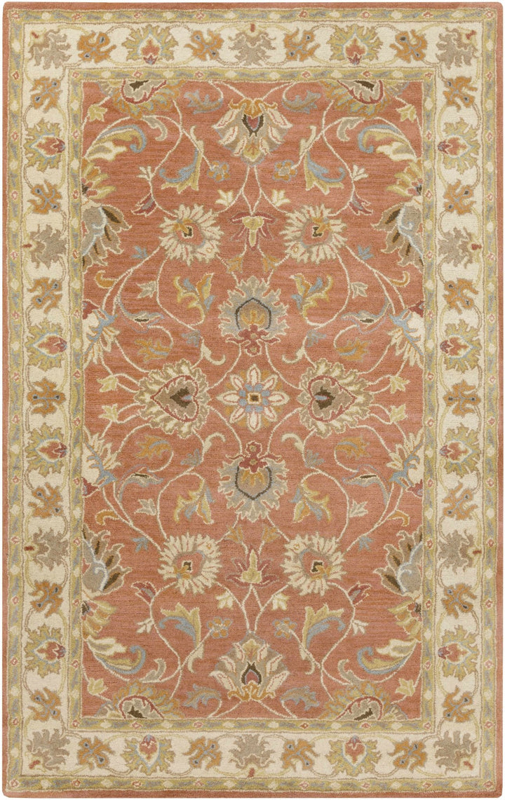 Cherryfield Rust Traditional Floral Hand Tufted Wool Area Rug - The Rug Decor