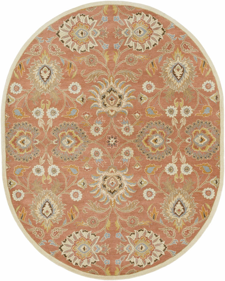 Cherryfield Rust Traditional Floral Hand Tufted Wool Area Rug - The Rug Decor