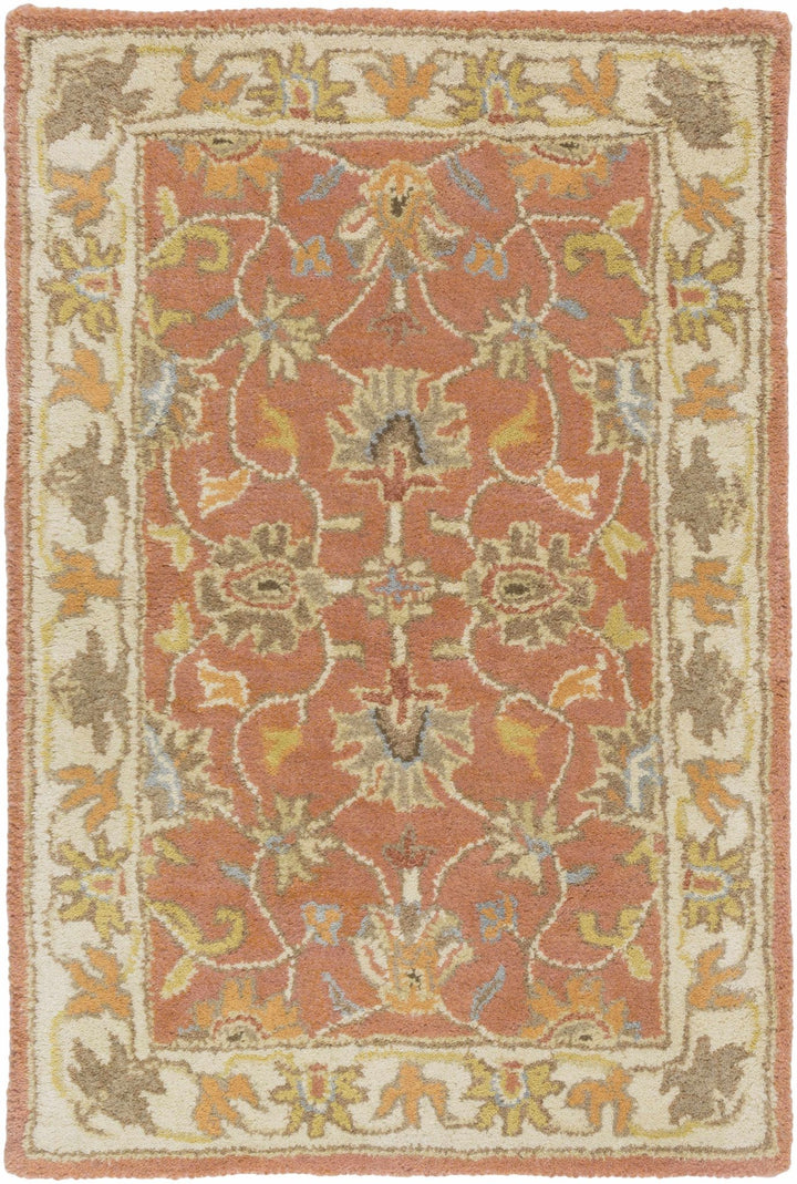 Cherryfield Rust Traditional Floral Hand Tufted Wool Area Rug - The Rug Decor