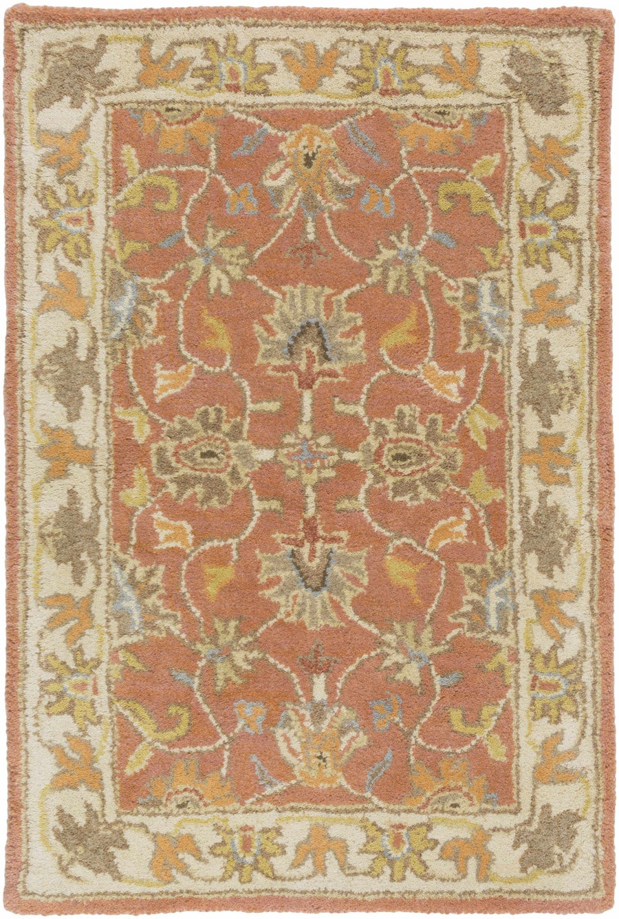 Cherryfield Rust Traditional Floral Hand Tufted Wool Area Rug - The Rug Decor