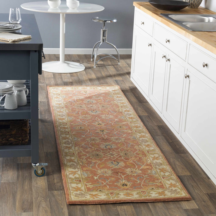 Cherryfield Rust Traditional Floral Hand Tufted Wool Area Rug - The Rug Decor
