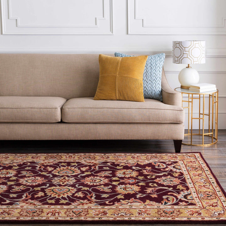 Cherryfield Traditional Burgundy Wool Area Rug - The Rug Decor