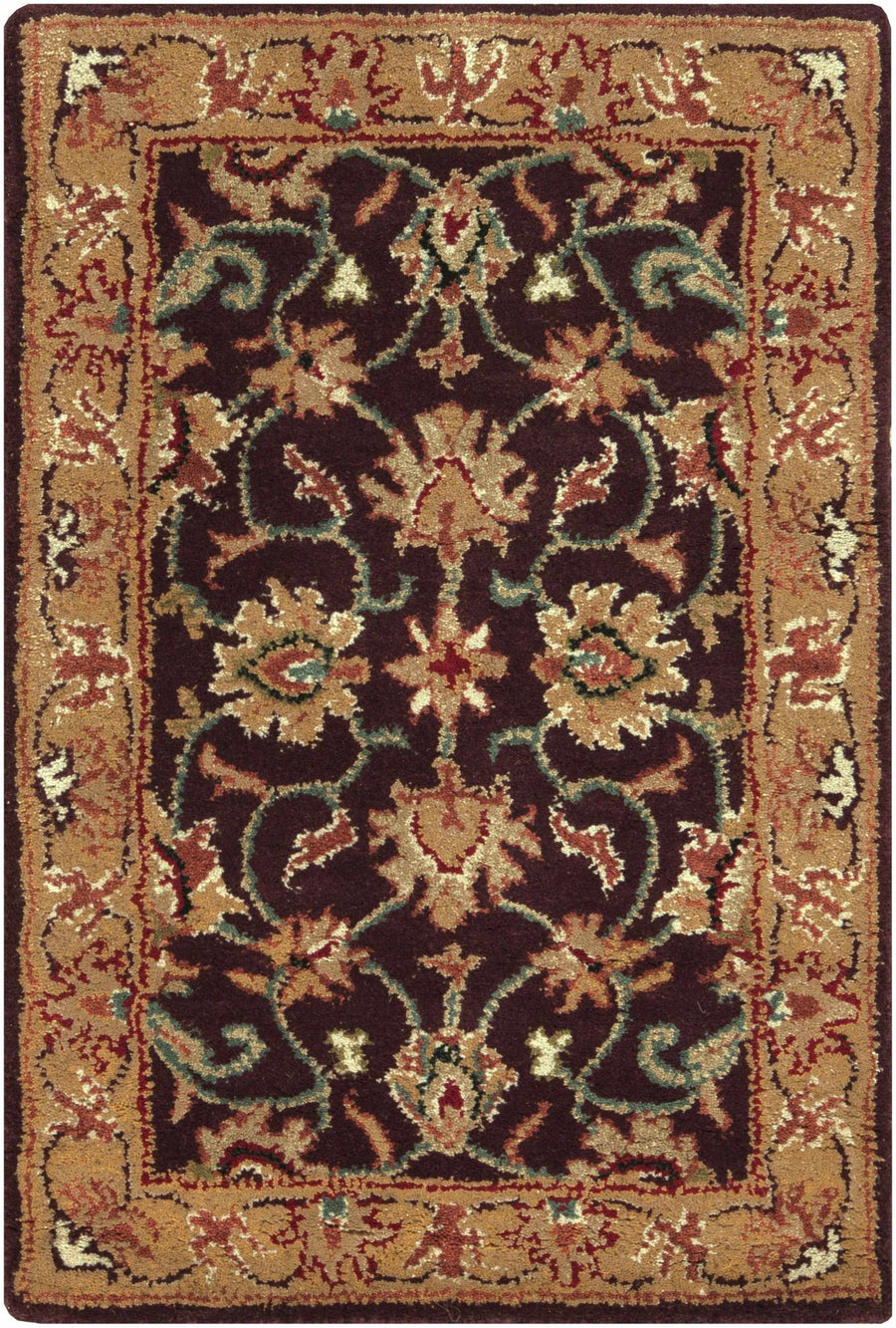 Cherryfield Traditional Burgundy Wool Area Rug - The Rug Decor