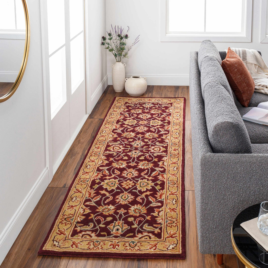 Cherryfield Traditional Burgundy Wool Area Rug - The Rug Decor