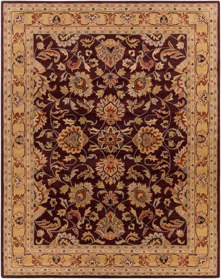 Cherryfield Traditional Burgundy Wool Area Rug - The Rug Decor