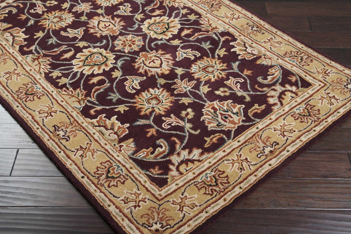 Cherryfield Traditional Burgundy Wool Area Rug - The Rug Decor
