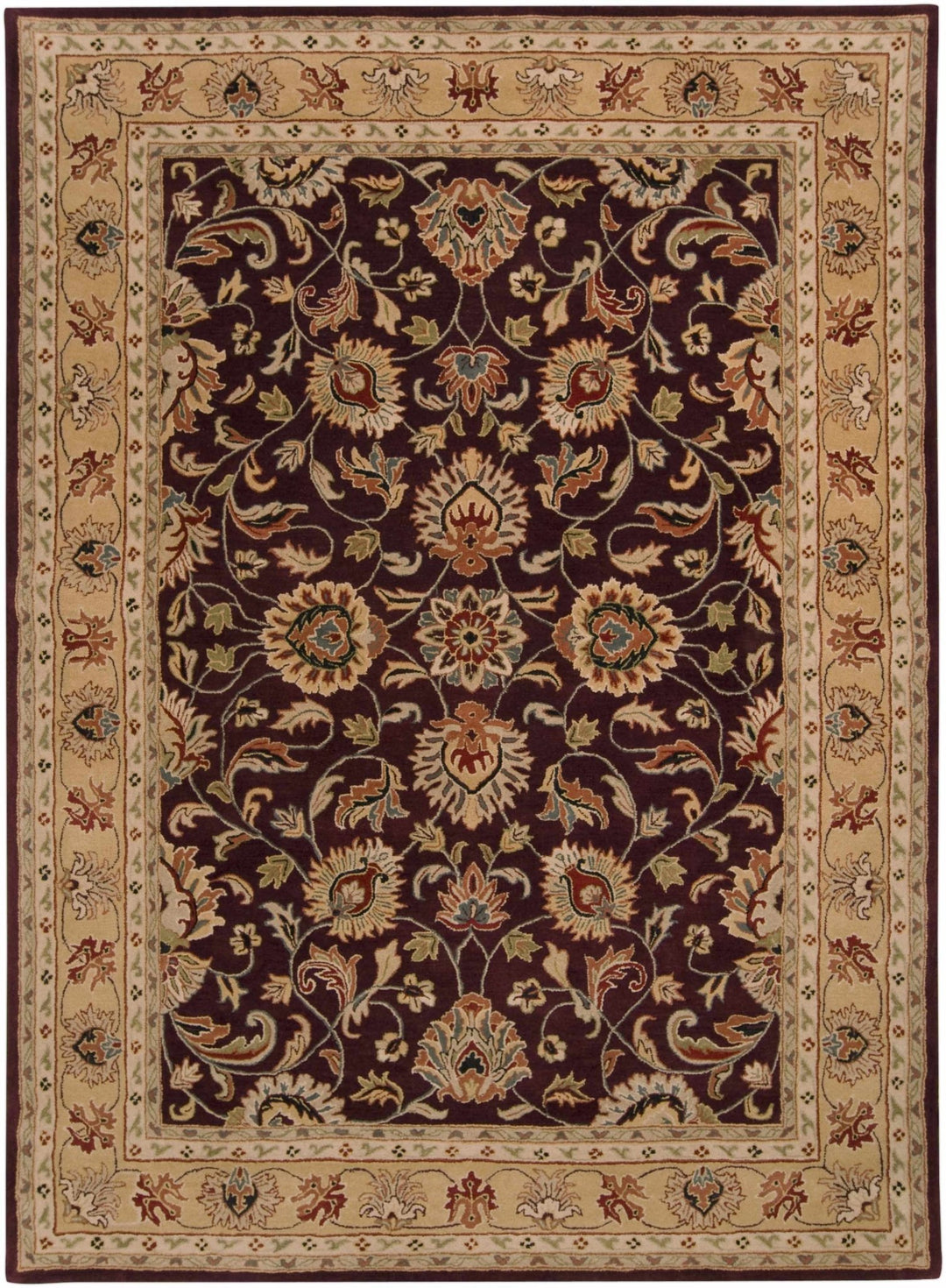 Cherryfield Traditional Burgundy Wool Area Rug - The Rug Decor