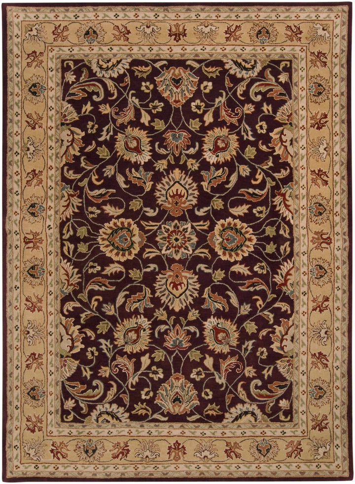 Cherryfield Traditional Burgundy Wool Area Rug - The Rug Decor