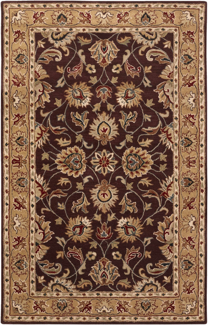 Cherryfield Traditional Burgundy Wool Area Rug - The Rug Decor