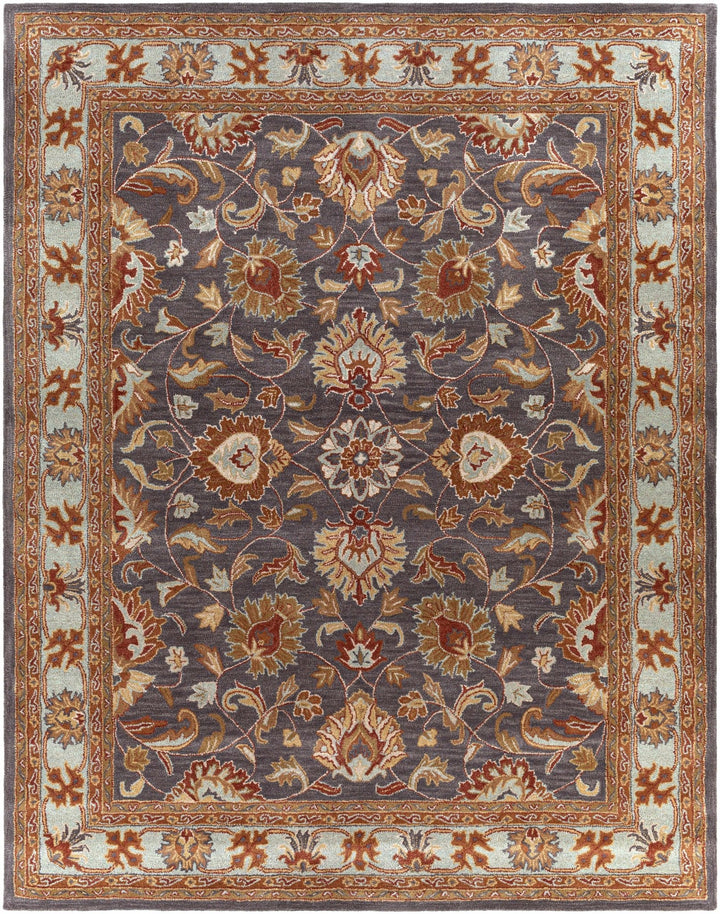 Cherryfield Traditional design Charcoal Wool Rug - The Rug Decor