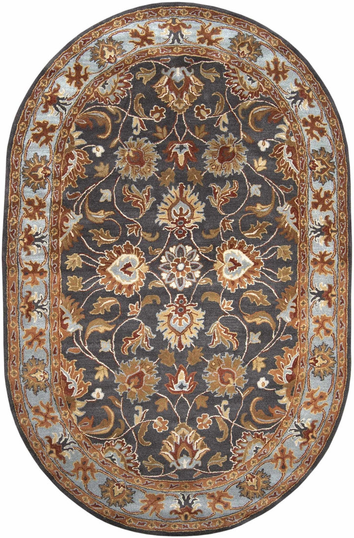 Cherryfield Traditional design Charcoal Wool Rug - The Rug Decor