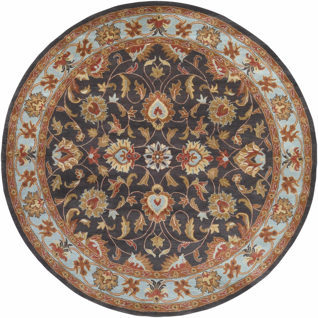 Cherryfield Traditional design Charcoal Wool Rug - The Rug Decor