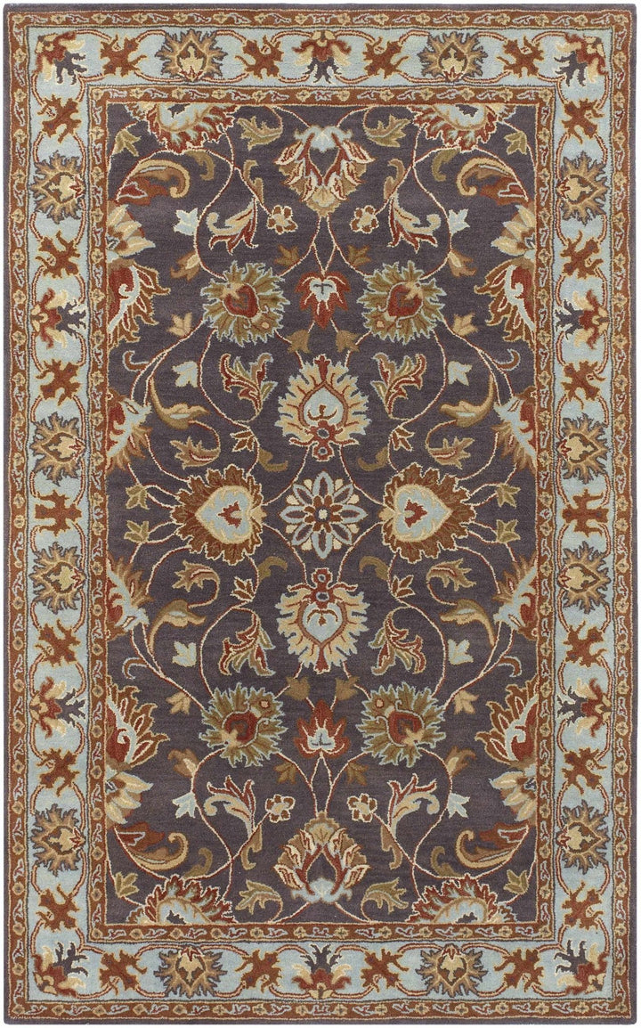 Cherryfield Traditional design Charcoal Wool Rug - The Rug Decor