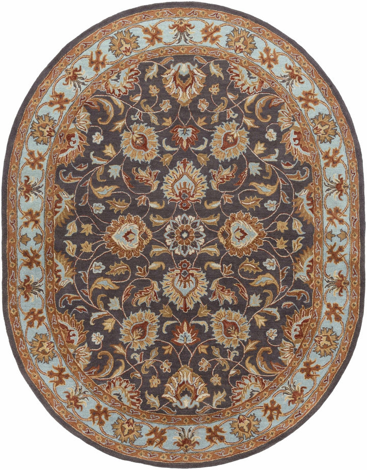 Cherryfield Traditional design Charcoal Wool Rug - The Rug Decor