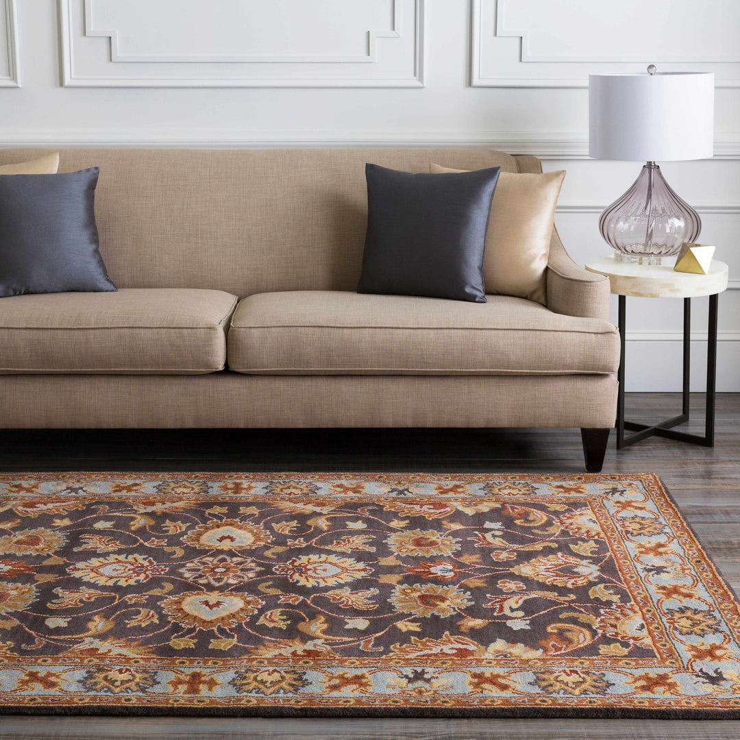 Cherryfield Traditional design Charcoal Wool Rug - The Rug Decor