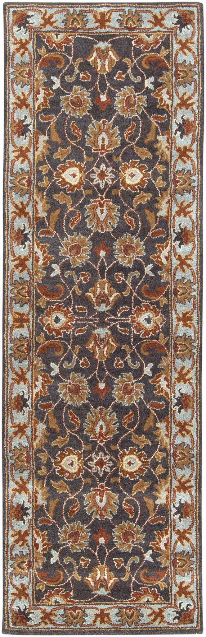 Cherryfield Traditional design Charcoal Wool Rug - The Rug Decor