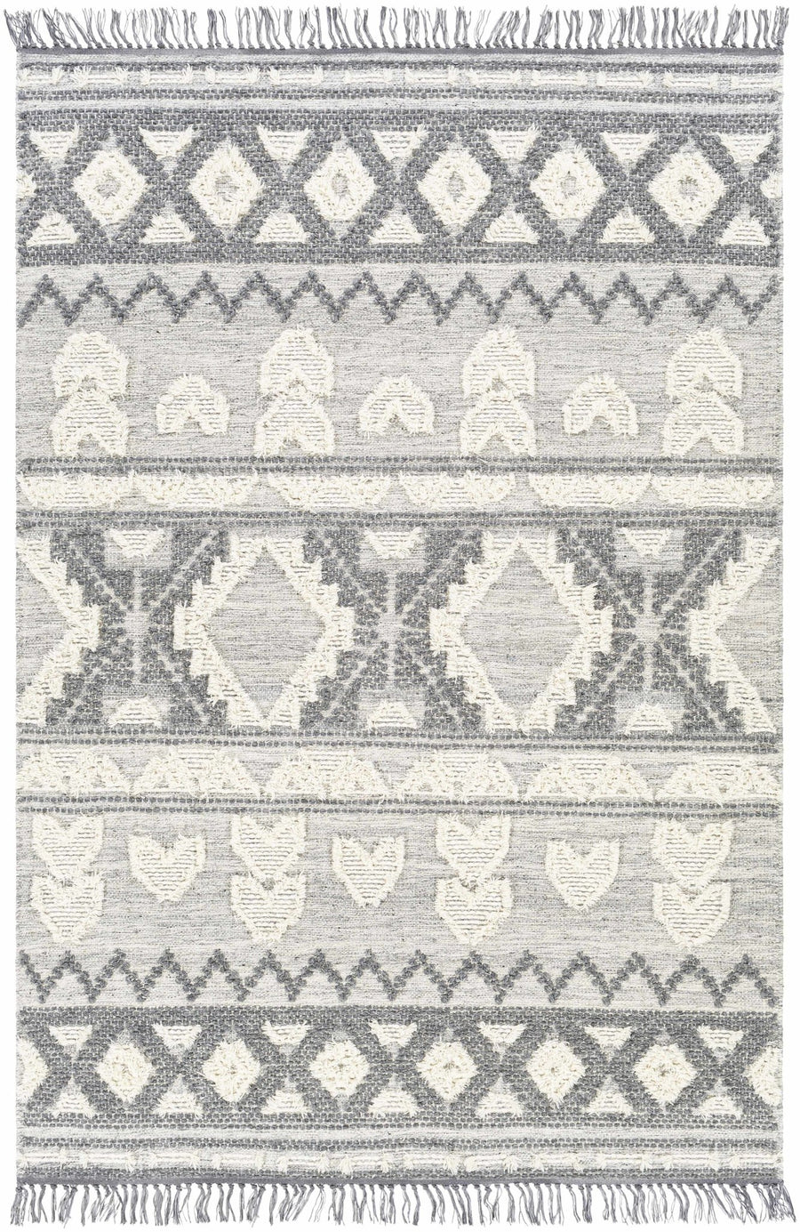 Chestnutridge Modern Style Ivory And Gray Hand Woven Area Rug - The Rug Decor