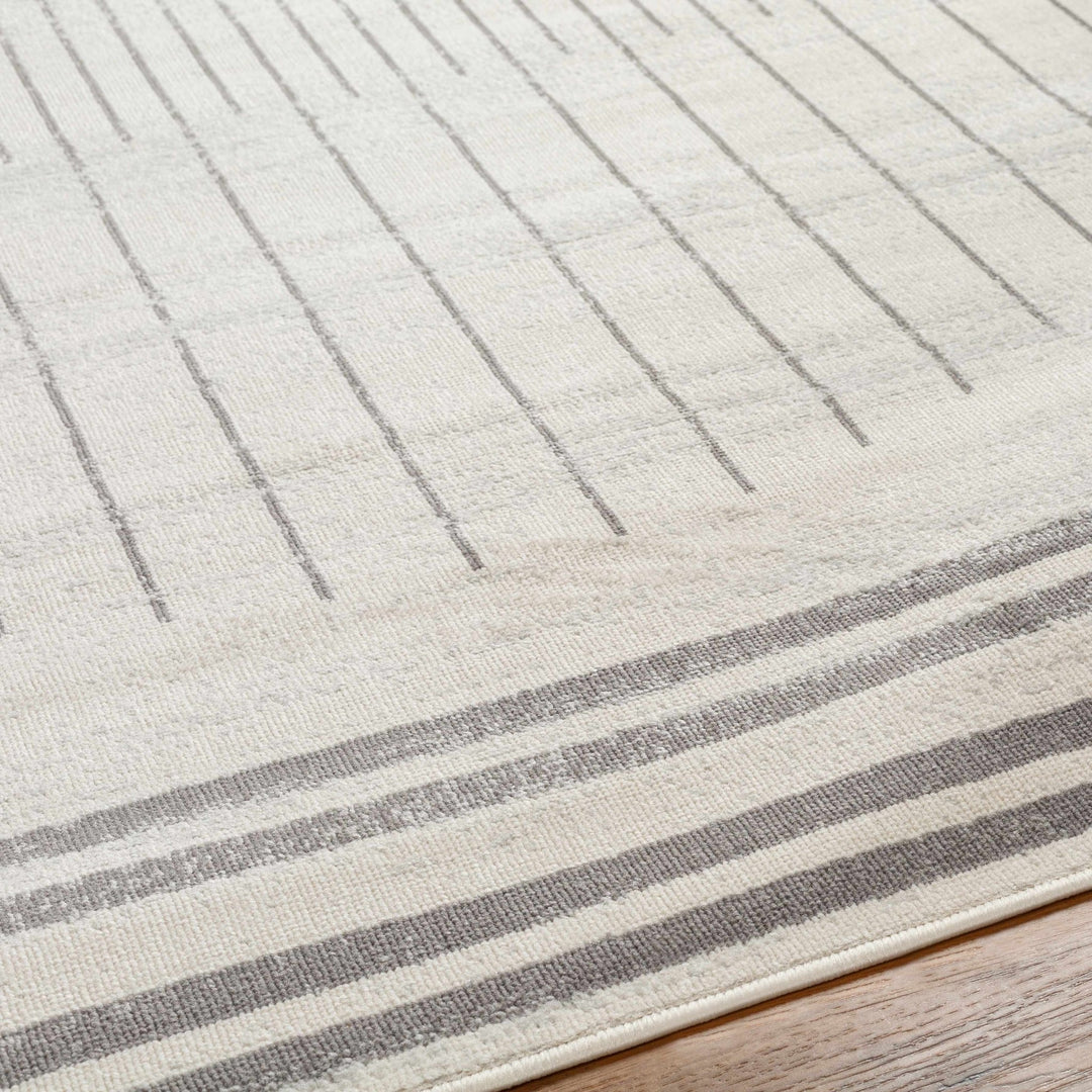 Chet Contemporary Geometrical Ivory And Charcoal Area Rug - The Rug Decor