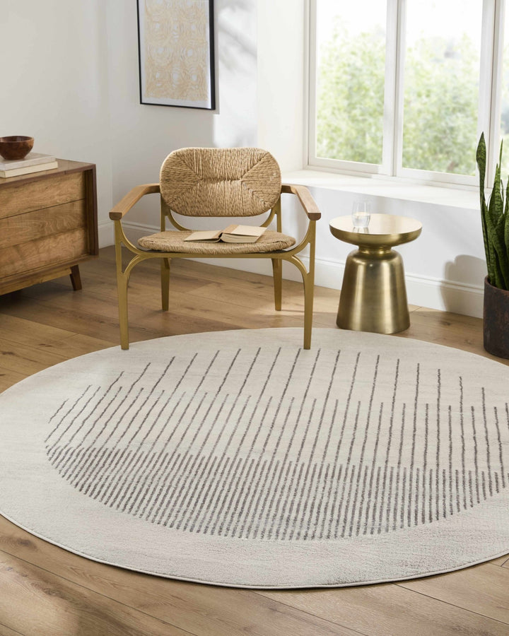 Chet Contemporary Geometrical Ivory And Charcoal Area Rug - The Rug Decor