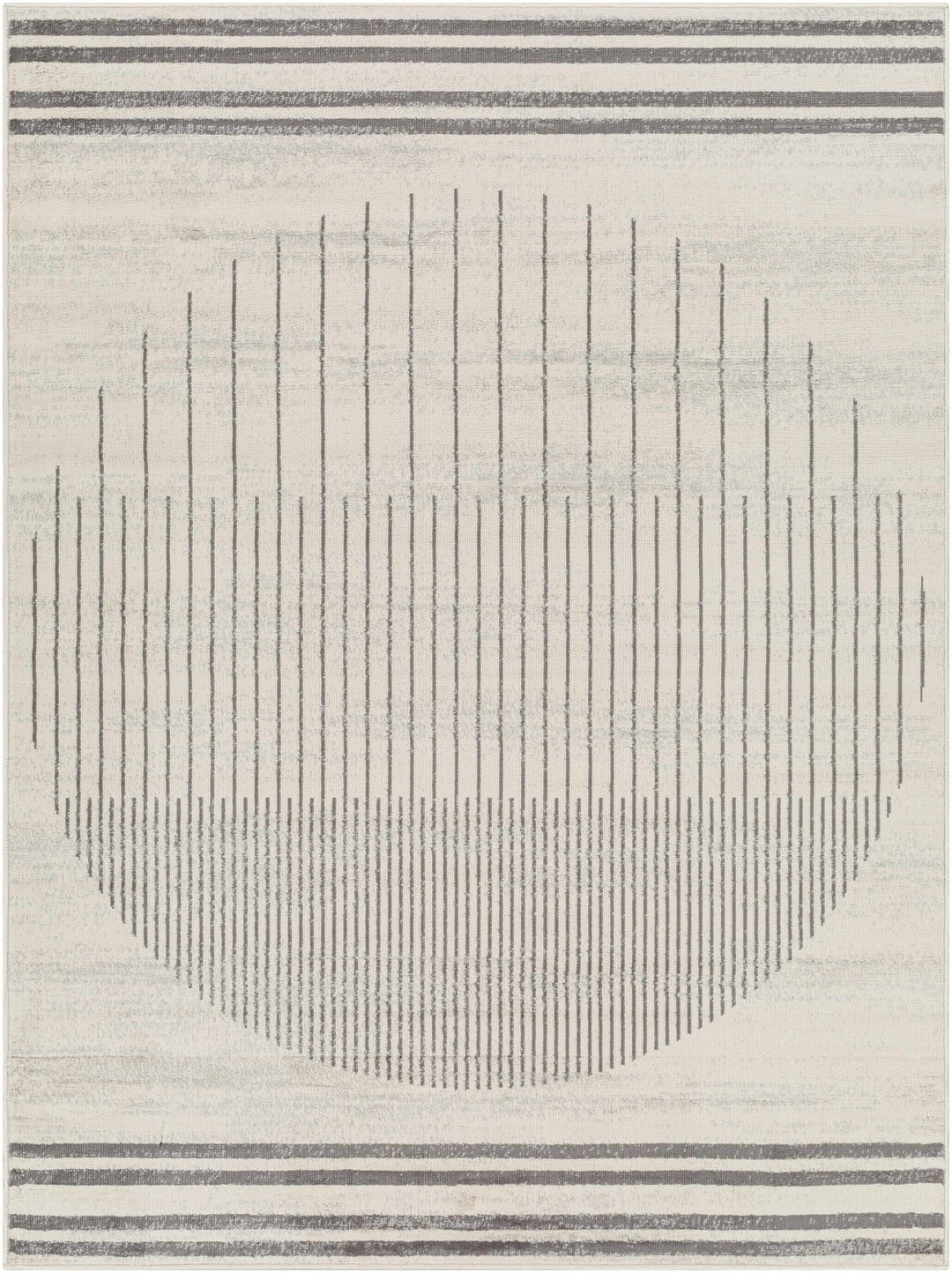 Chet Contemporary Geometrical Ivory And Charcoal Area Rug - The Rug Decor