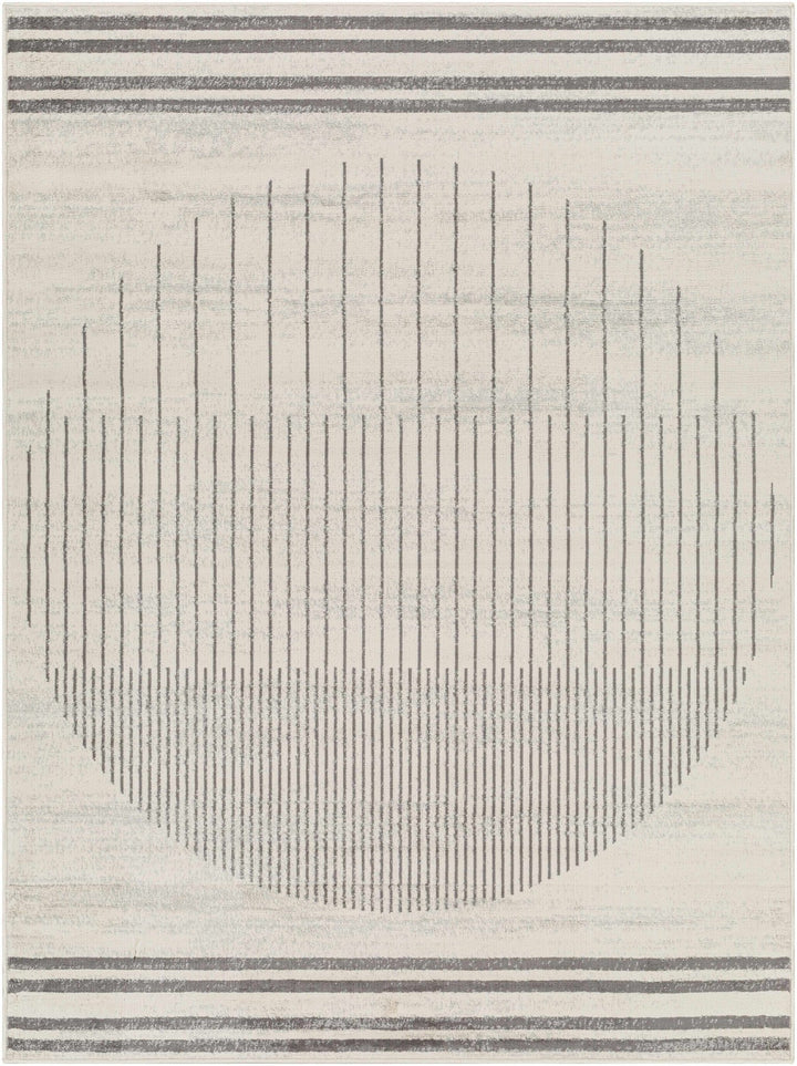 Chet Contemporary Geometrical Ivory And Charcoal Area Rug - The Rug Decor