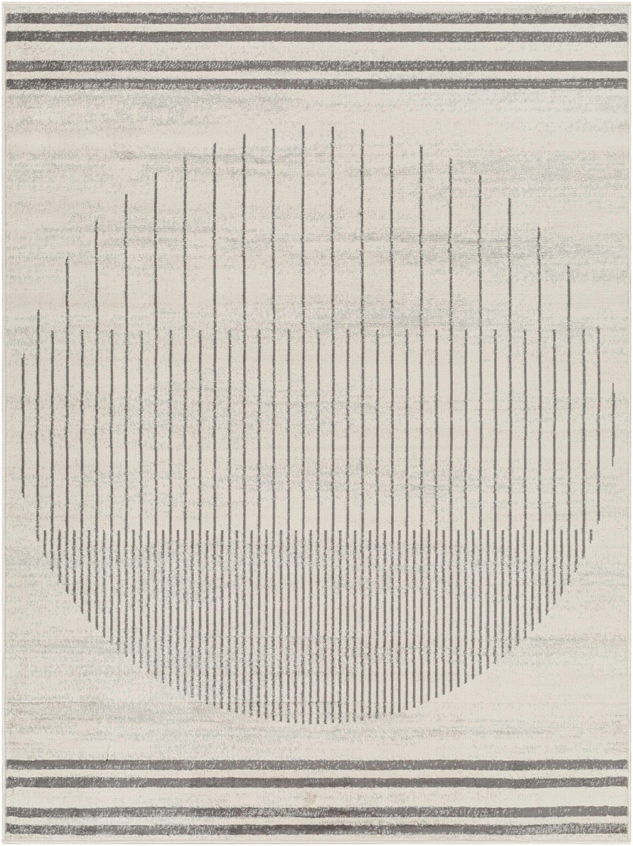 Chet Contemporary Geometrical Ivory And Charcoal Area Rug - The Rug Decor