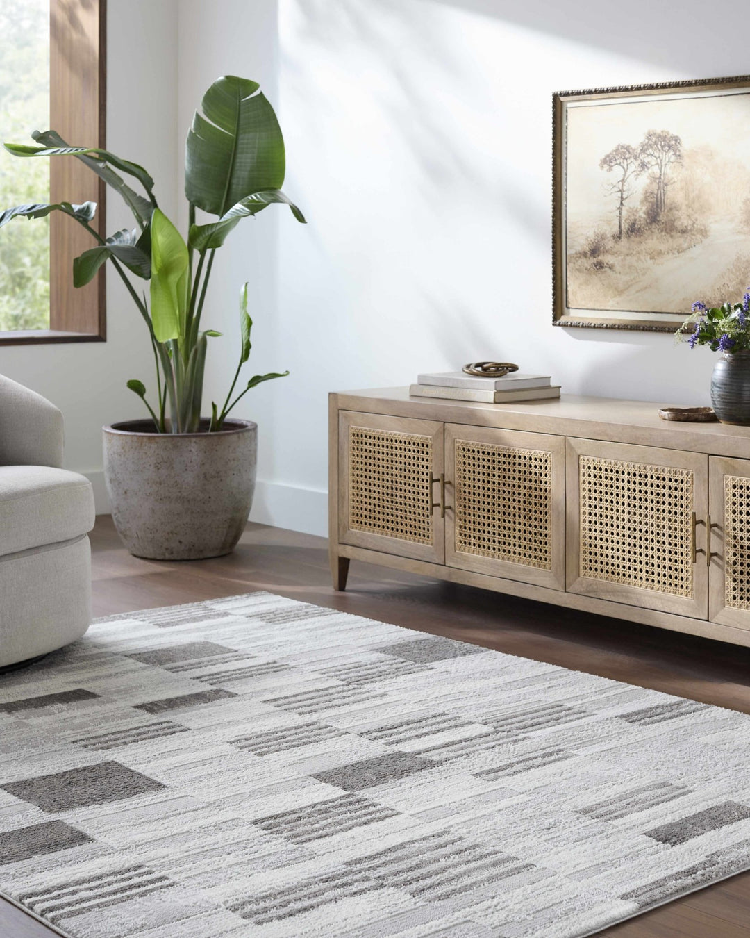 Chiaki Contemporary Style Gray And Ivory Area Rug - The Rug Decor