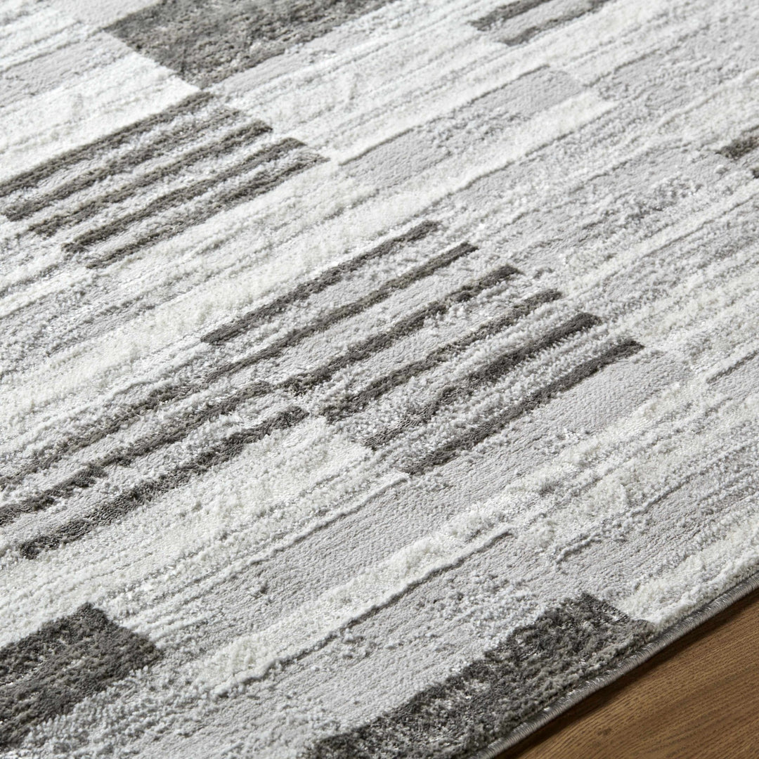 Chiaki Contemporary Style Gray And Ivory Area Rug - The Rug Decor