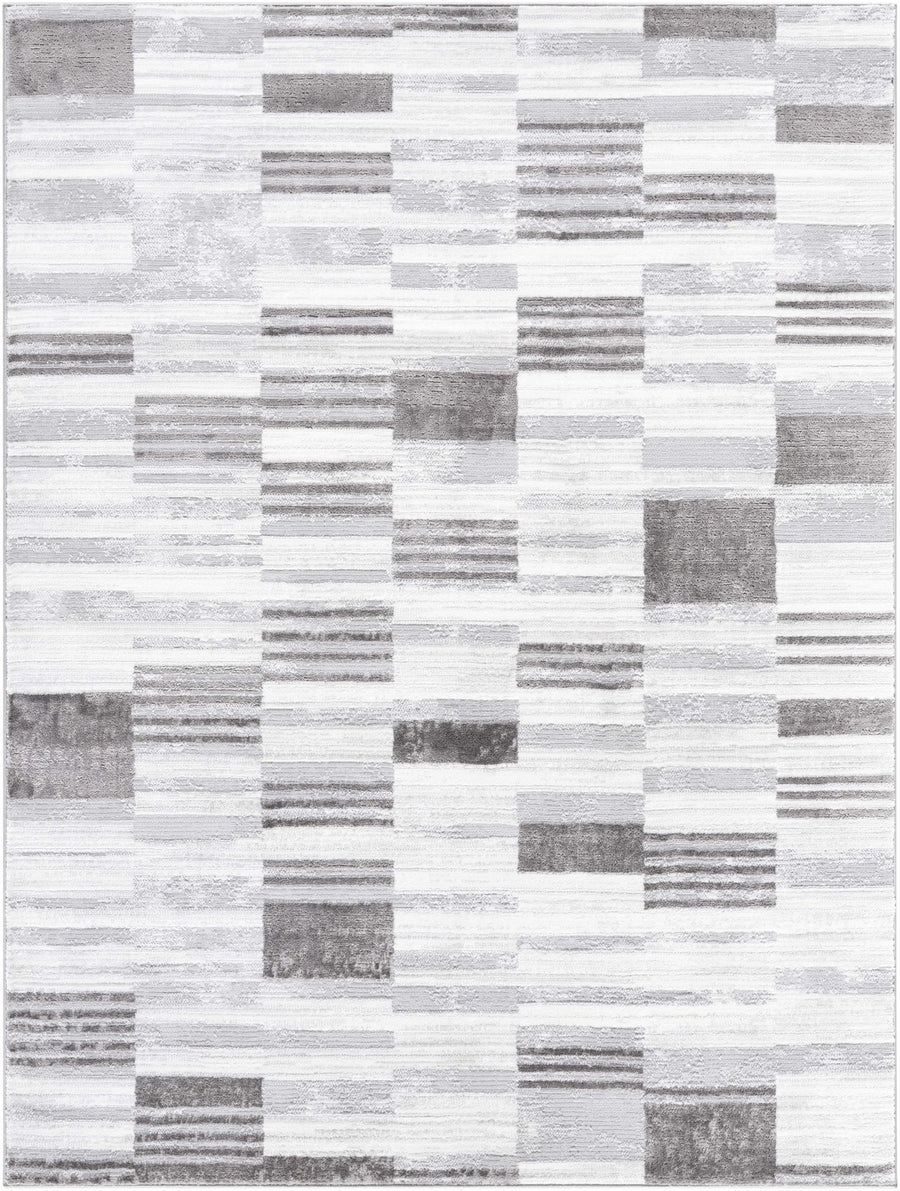 Chiaki Contemporary Style Gray And Ivory Area Rug - The Rug Decor