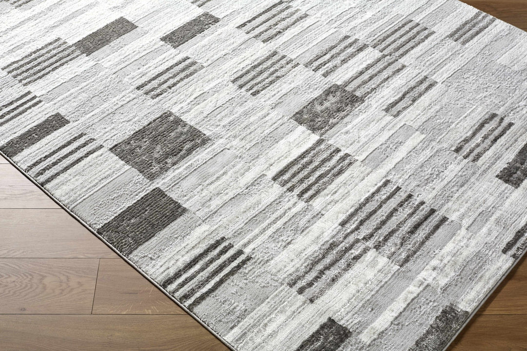 Chiaki Contemporary Style Gray And Ivory Area Rug - The Rug Decor