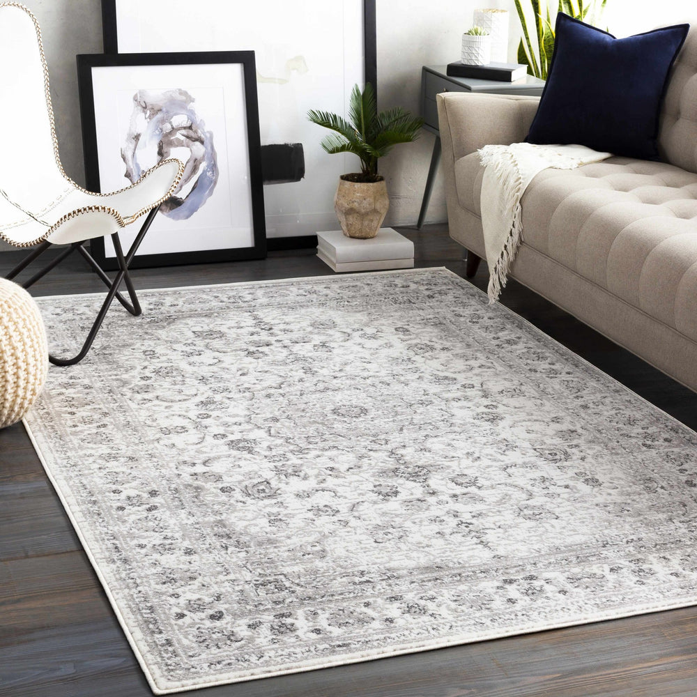 Chicota Traditional Style Ivory And Gray Area Rug - The Rug Decor