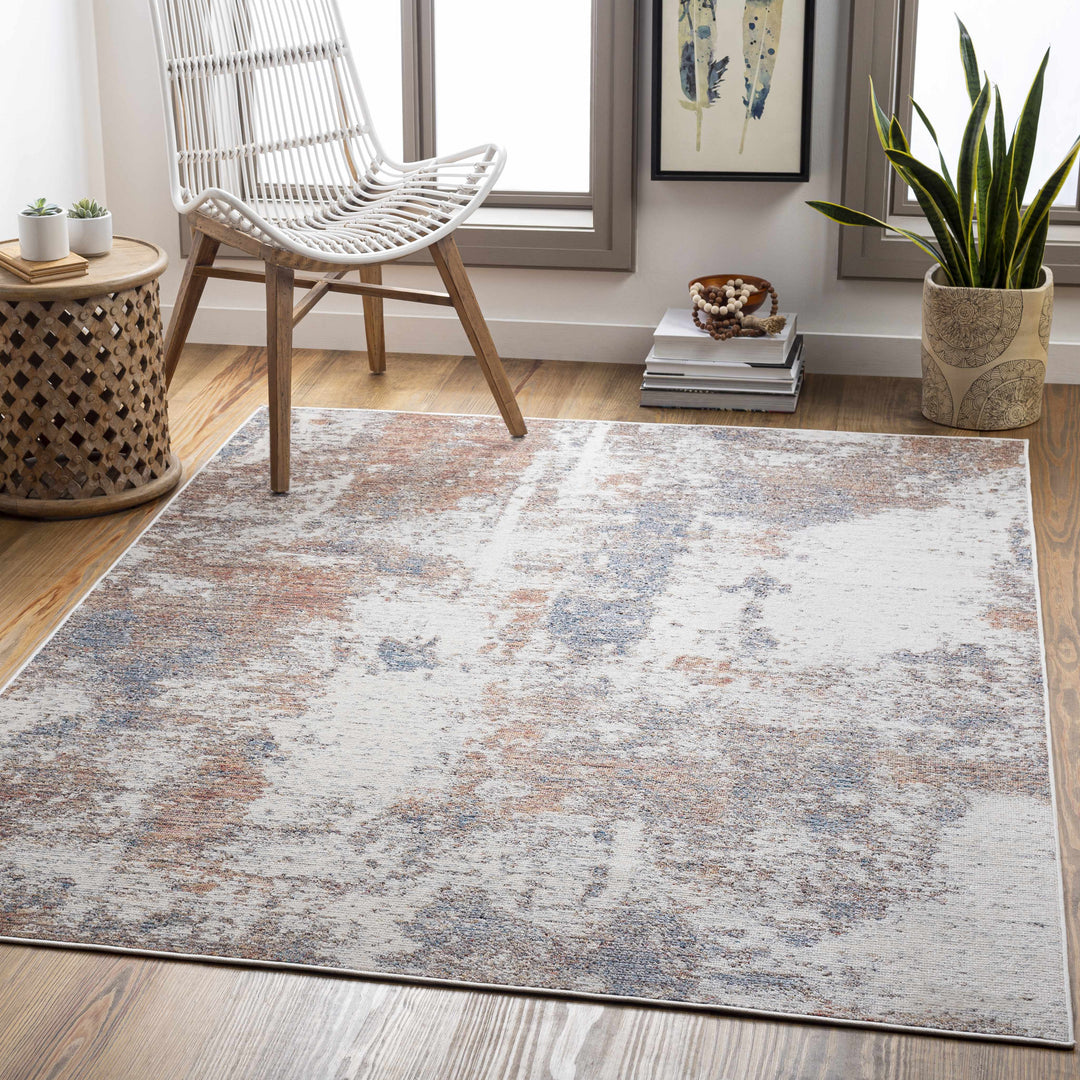 Chiddingfold Ivory And Rust Modern Abstract Design Outdoor Area Rug