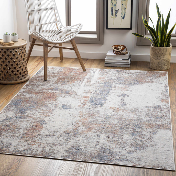 Chiddingfold Ivory And Rust Modern Abstract Design Outdoor Area Rug