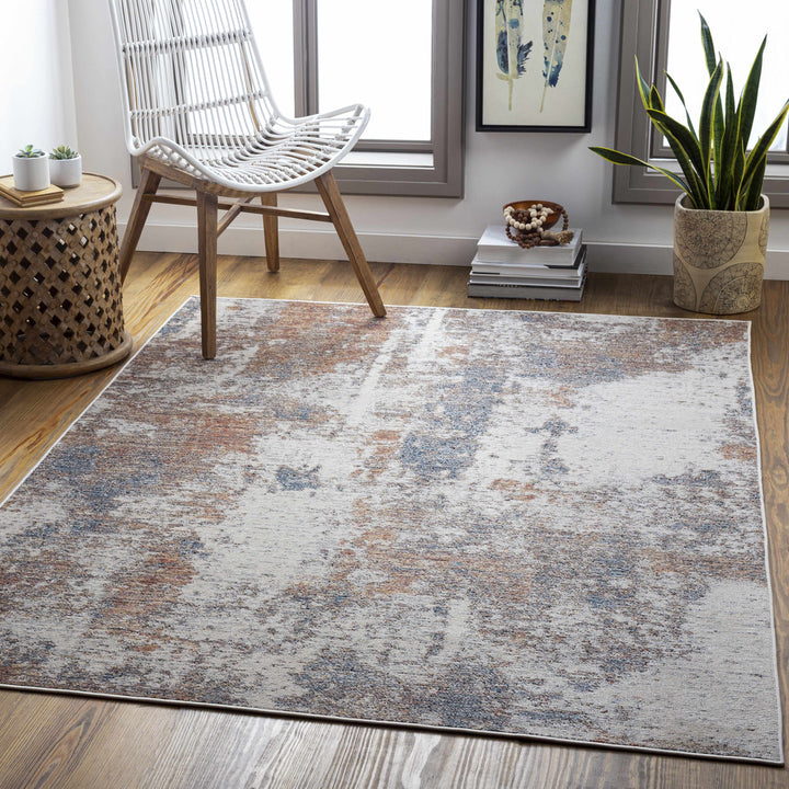 Chiddingfold Ivory And Rust Modern Abstract Design Outdoor Area Rug