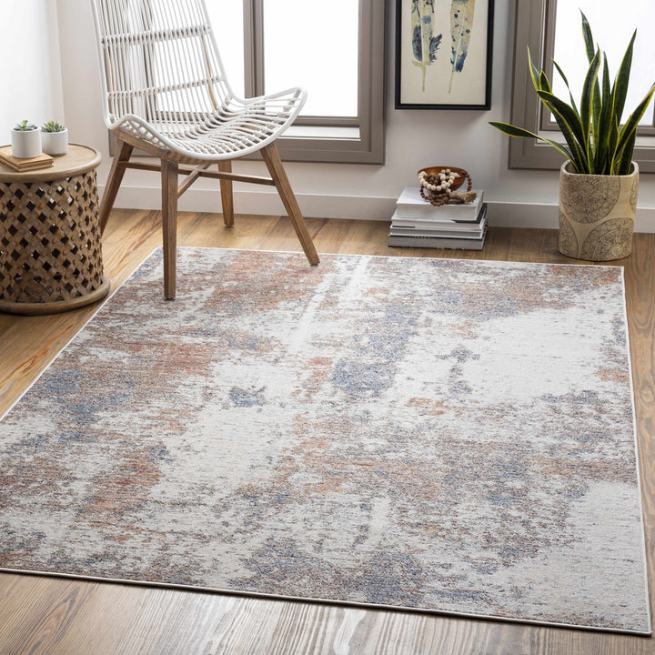 Chiddingfold Ivory And Rust Modern Abstract Design Outdoor Area Rug - The Rug Decor