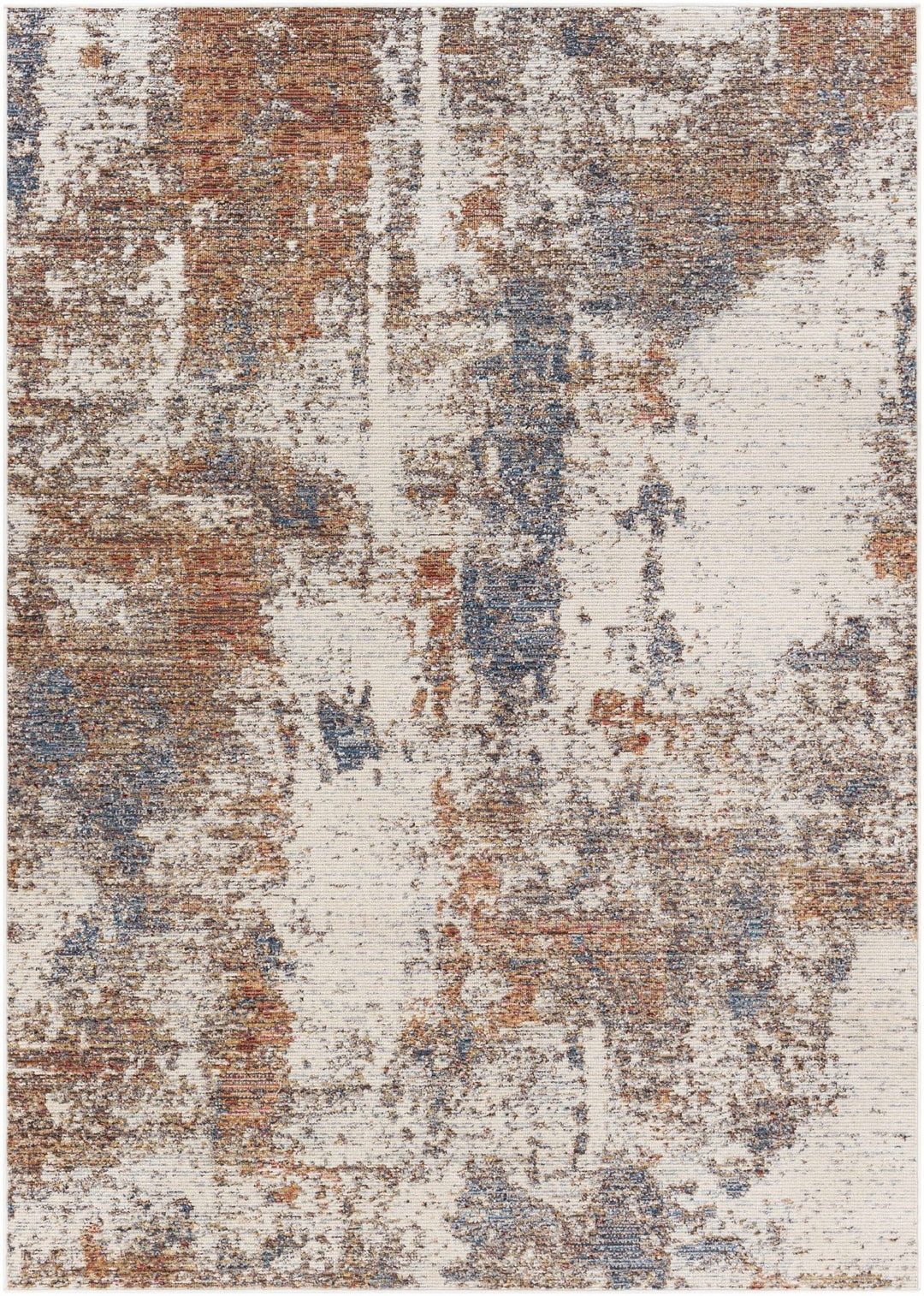 Chiddingfold Ivory And Rust Modern Abstract Design Outdoor Area Rug - The Rug Decor