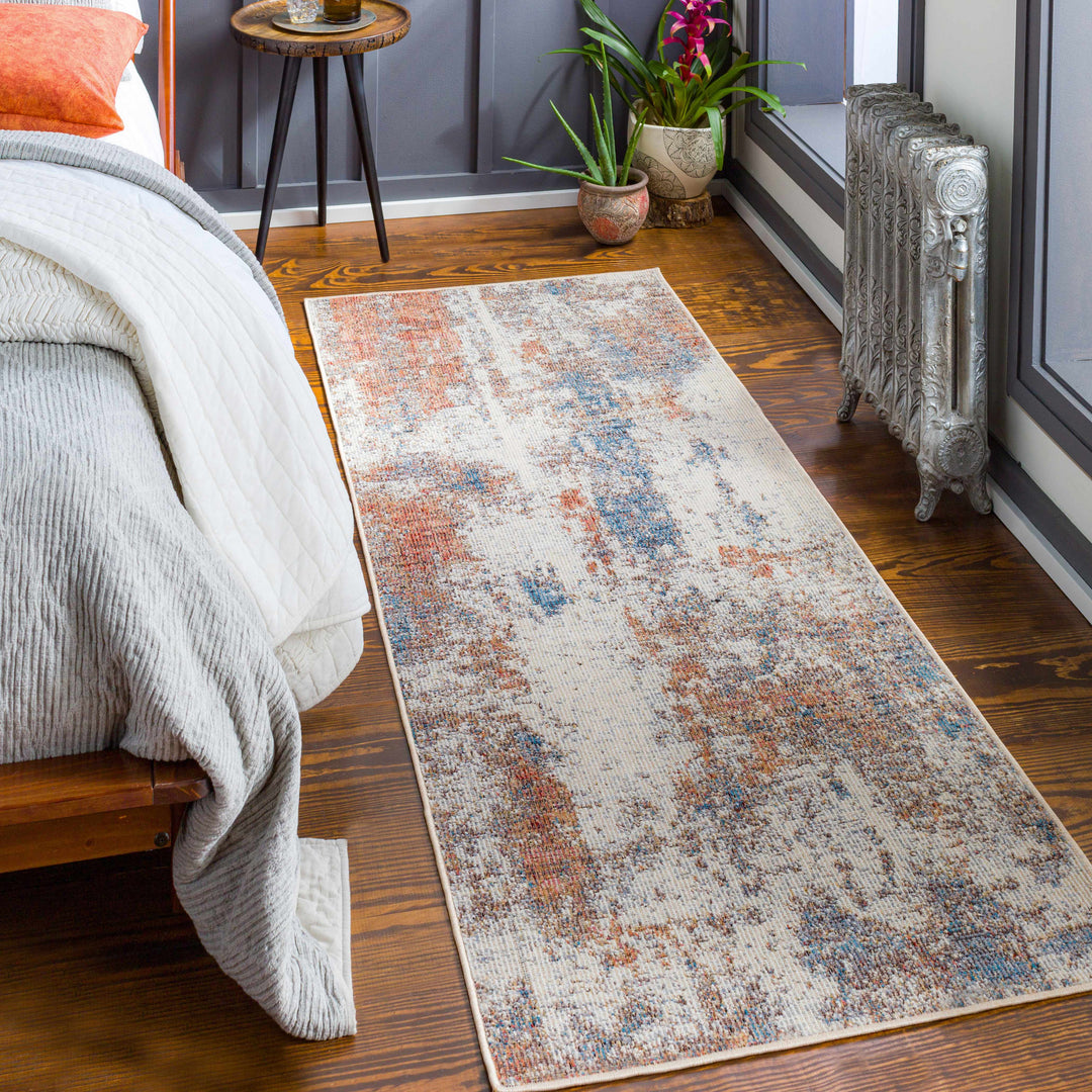 Chiddingfold Ivory And Rust Modern Abstract Design Outdoor Area Rug