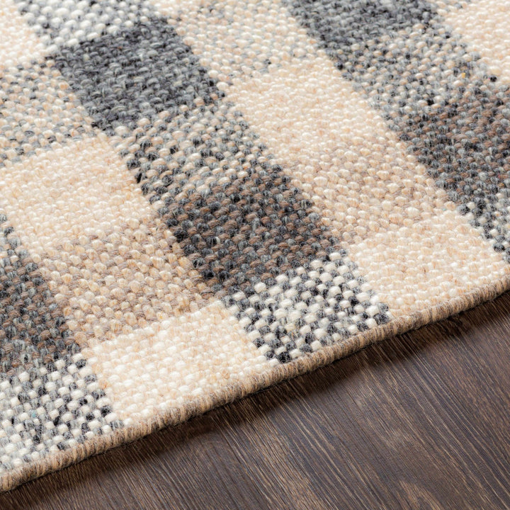 Chilliwack Modern Plaid Design Gray And Beige Wool Rug - The Rug Decor