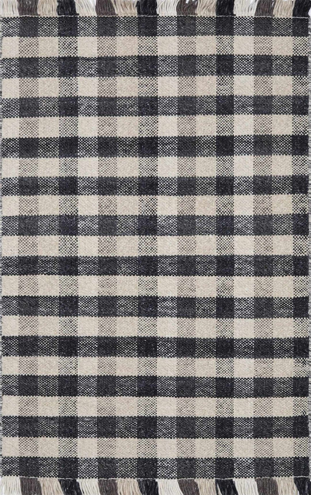 Chilliwack Modern Plaid Design Gray And Beige Wool Rug - The Rug Decor