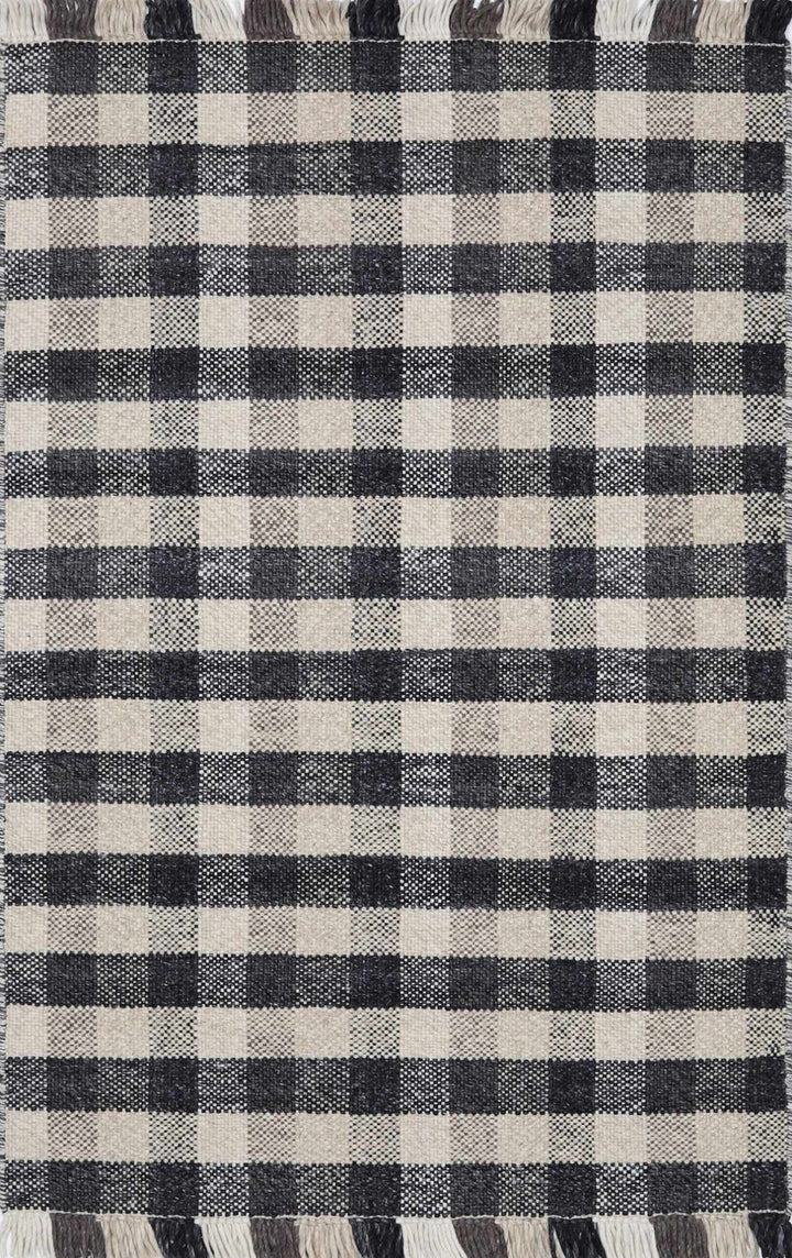 Chilliwack Modern Plaid Design Gray And Beige Wool Rug - The Rug Decor