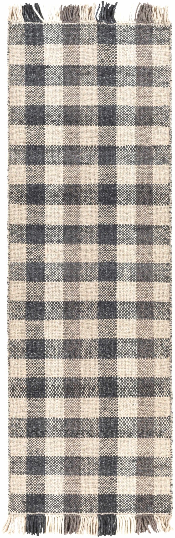 Chilliwack Modern Plaid Design Gray And Beige Wool Rug - The Rug Decor