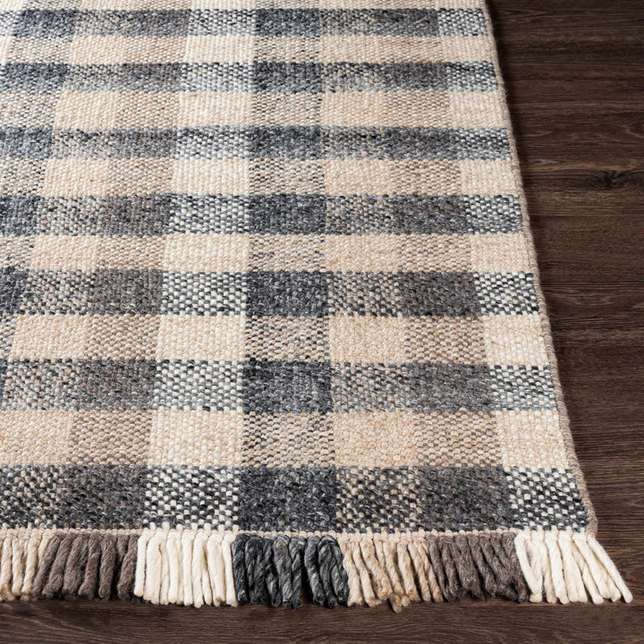 Chilliwack Modern Plaid Design Gray And Beige Wool Rug - The Rug Decor