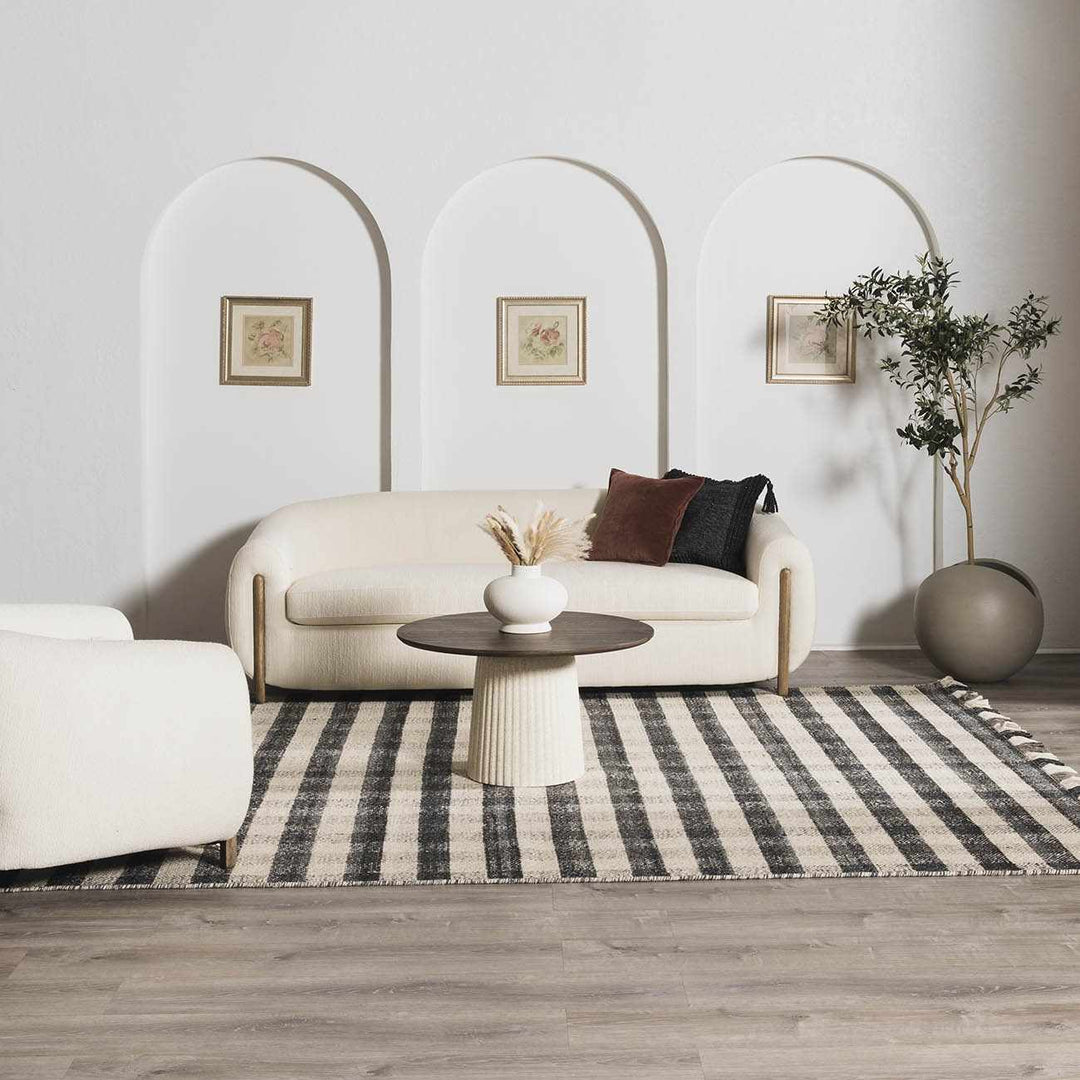 Chilliwack Modern Plaid Design Gray And Beige Wool Rug - The Rug Decor