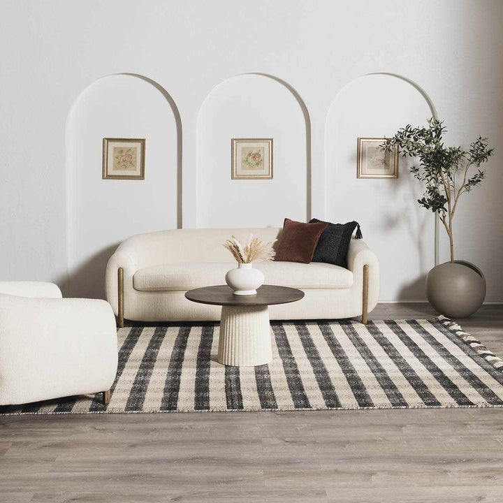 Chilliwack Modern Plaid Design Gray And Beige Wool Rug - The Rug Decor