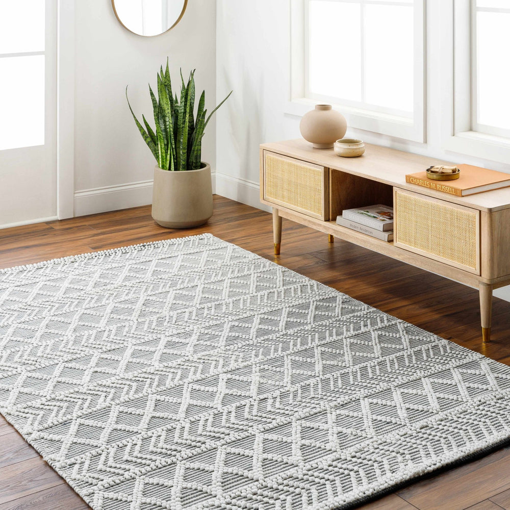 Chimamanda Bohemian Charcoal And Ivory Woven Area Rug - The Rug Decor