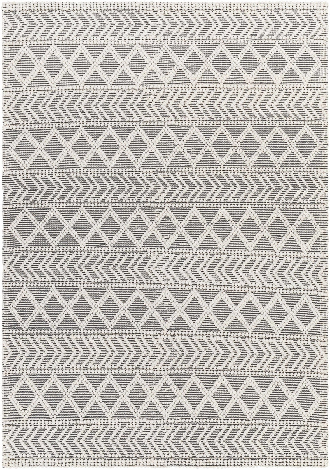 Chimamanda Bohemian Charcoal And Ivory Woven Area Rug - The Rug Decor