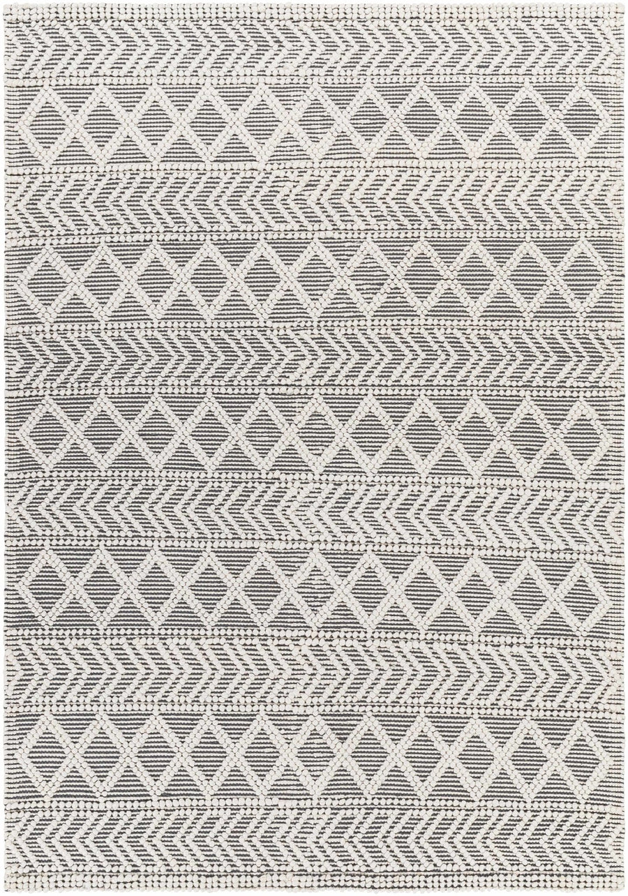 Chimamanda Bohemian Charcoal And Ivory Woven Area Rug - The Rug Decor