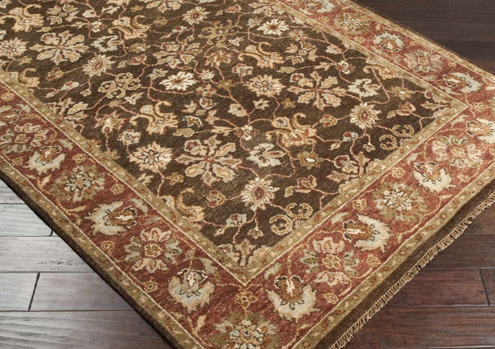 Chinle Traditional Floral Design Brown Hand Knotted Wool Area Rug - The Rug Decor